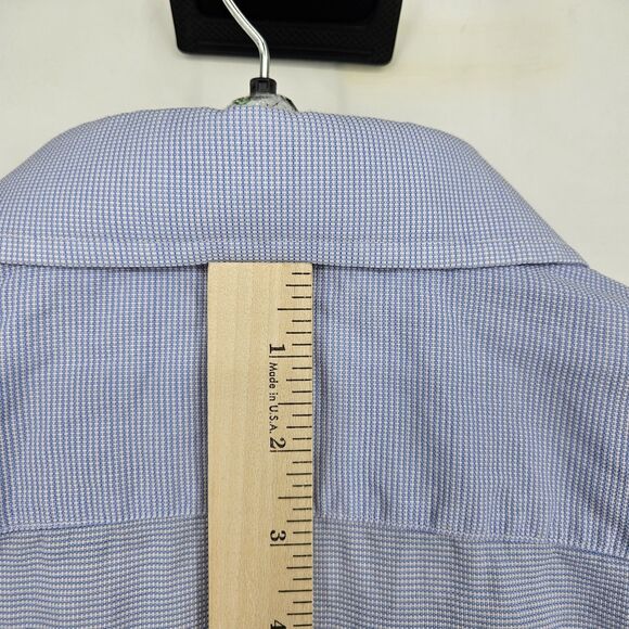 Gitman Bros Shirt Mens 18.5 35 Button Up Cotton USA Short Sleeve Blue Casual - Picture 4 of 9